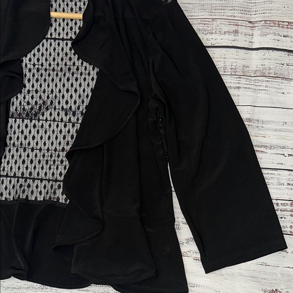 Nina Leonard Ruffle Trim Bolero Cardigan Sz. L‎ - Picture 5 of 6